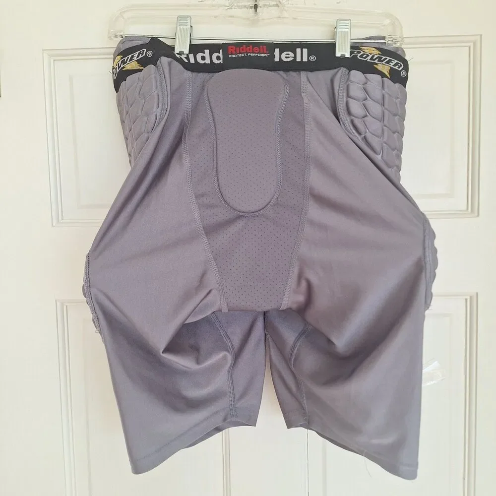 Riddell Padded Girdle Shorts Mens Medium Gray Power Football Compression RGWPWT